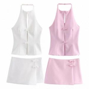 Vest Halter-Neck Set