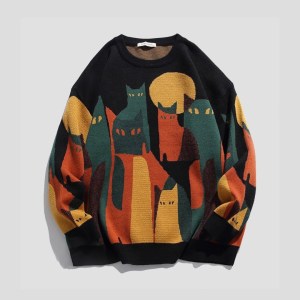 Cat Crew-Neck Sweater