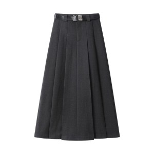 Pleated High-Waist Skirt