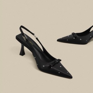 Studded Bow Heels