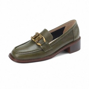 Metal Buckle Loafers