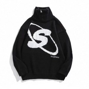 Zipper Turtleneck Sweater