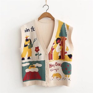 Cartoon Cardigan Vest